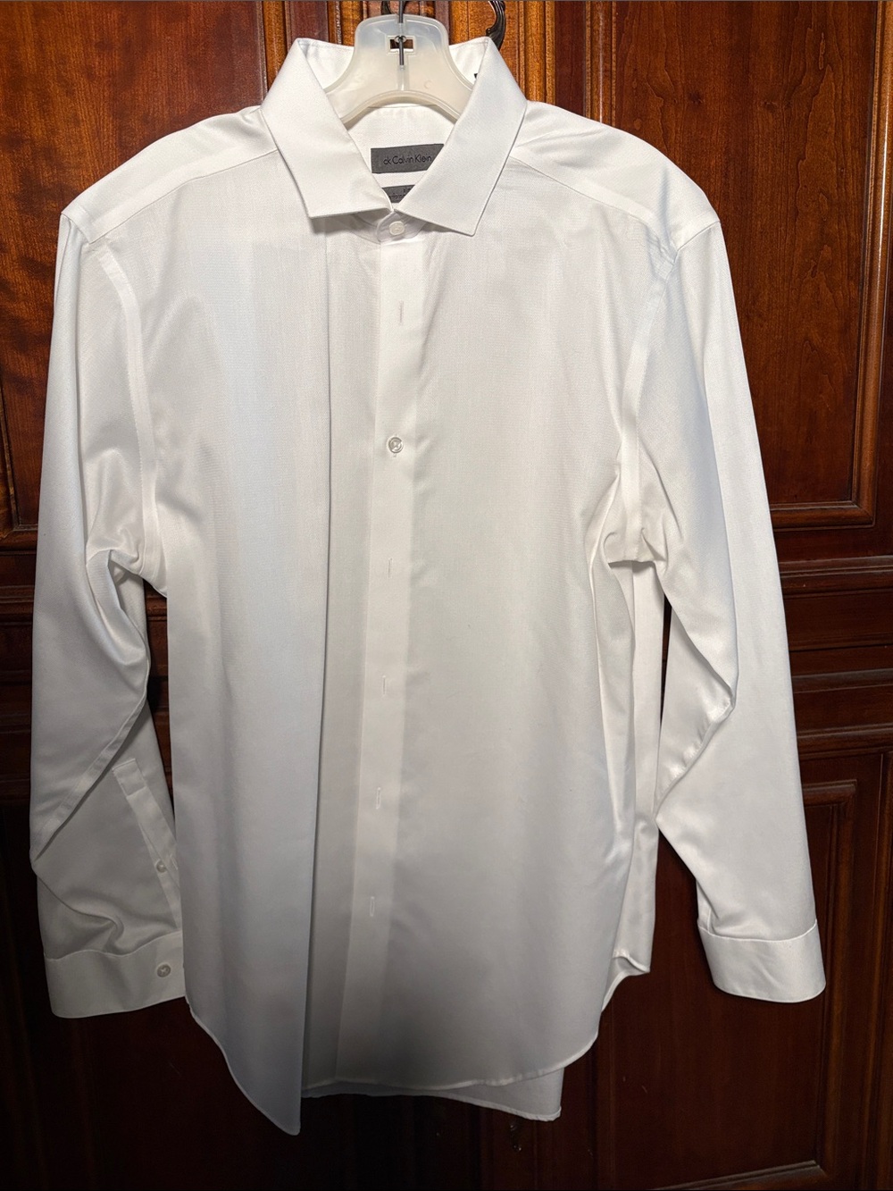 Calvin Klein White Men's Slim Fit Dress Shirt 16 1/2 32/33